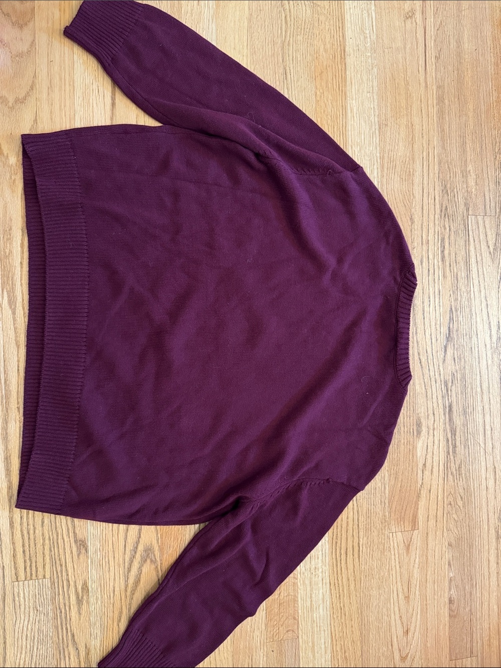 Women's Burgundy Floral Crewneck Sweater by CeCe - Picture 3 of 3